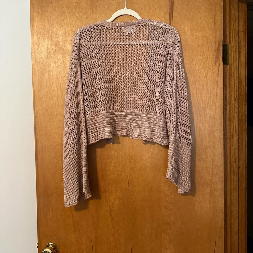 Anthropologie Blush Open Knit Cardigan - Picture 2 of 5